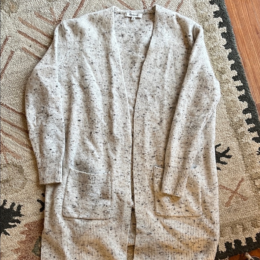 Madewell Speckled Gray Open Cardigan